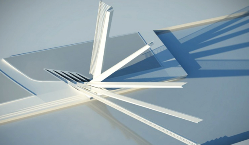 Illustration for article titled This Amazing Bridge Concept Moves Like A Japanese Fan